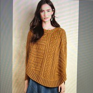 Anthropologie Curved Cable Poncho by Angel of the North